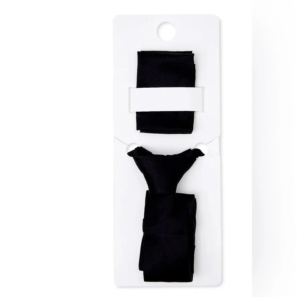 🔴 3/$12 Wonder Nation Boys’‎ Classic Black Tie and Pocket Square Set! NEW!